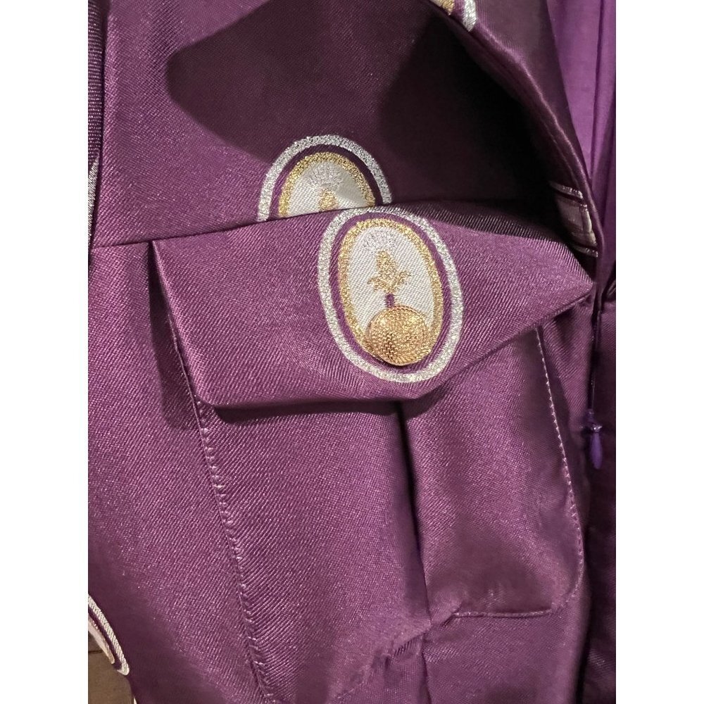 LISOU Jade Dark Purple Cameo Silk Jacquard Jumpsuit SIZE 6 - Picture 7 of 16